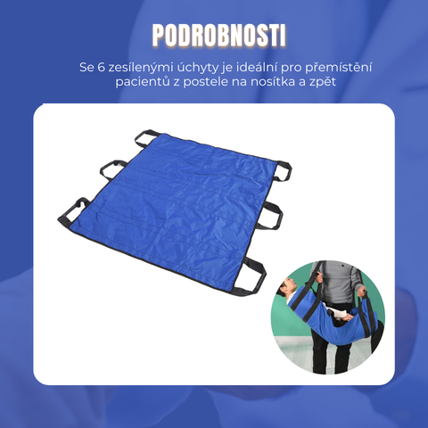 Tabulka Přenosu Pacientů S 6 Zesílenými Úchyty, Víceúčelová Lékařská Podložka Pro Postele, Seniory