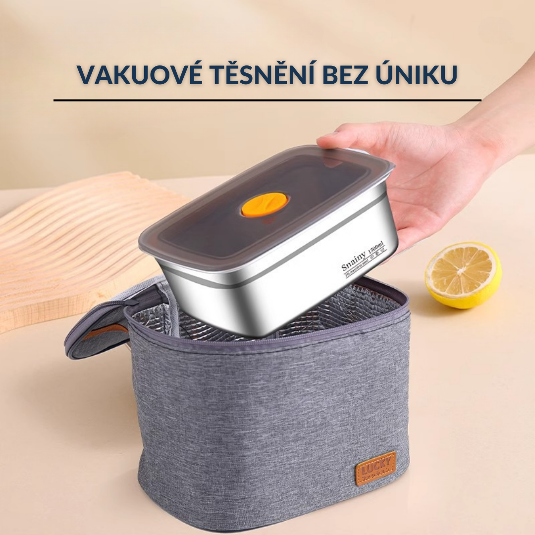 Hermetická nádoba z vysoce kvalitní nerezové oceli 316 – Vakuové těsnění, antibakteriální a bezpečná (19x14x6 cm)