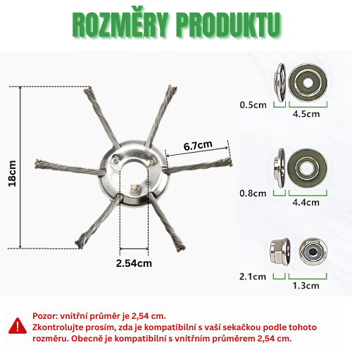 Hlava Sekačky Má 6 Pletených Ramen Z Odolného Ocelového Drátu
