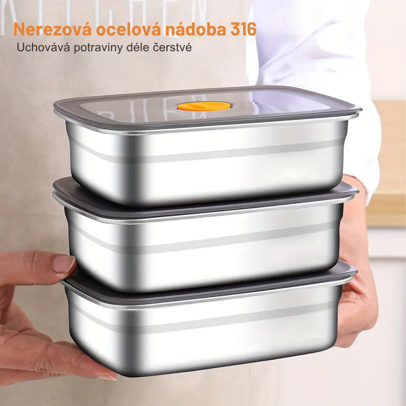 Kastrol z nerezové oceli 316 – Bezpečné a praktické řešení pro uchovávání potravin (19x14x6 cm)