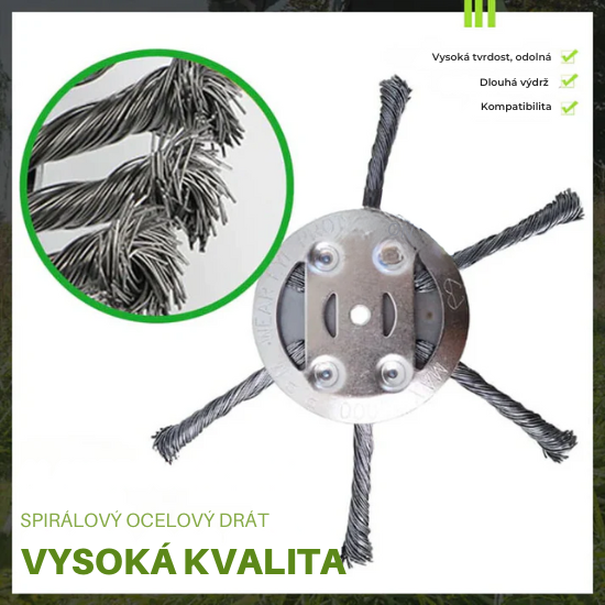Hlava sekačky má 6 větví pletených ze silného ocelového drátu (ĐANG TEST KHÔNG CHẠY)