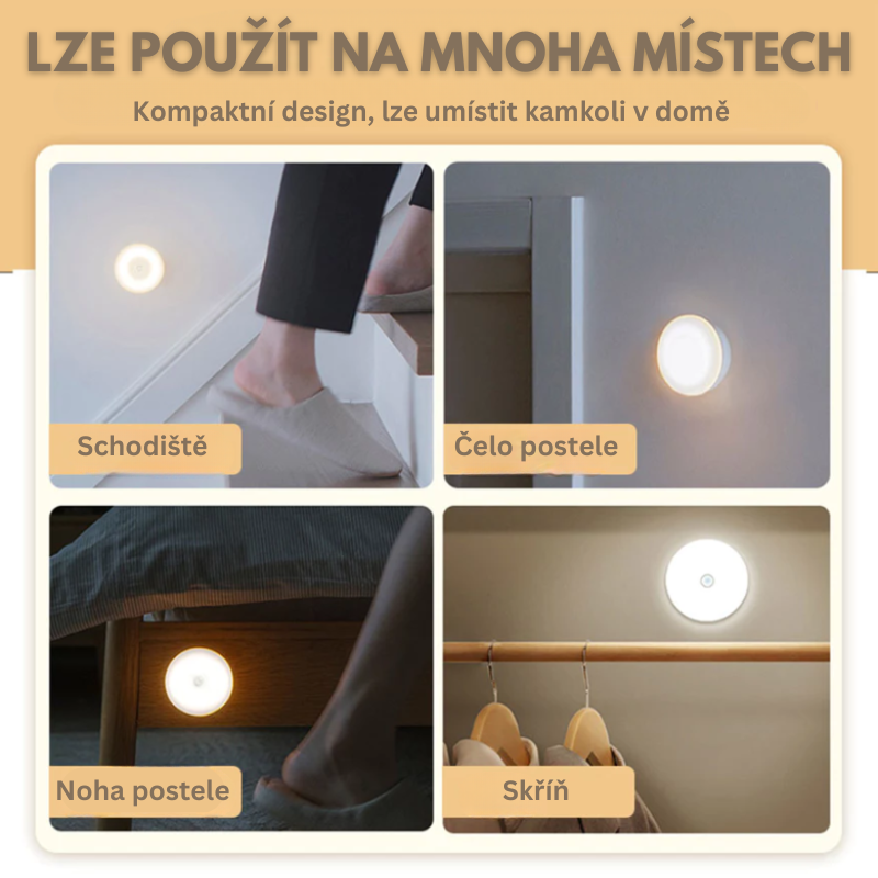 Chytré LED světlo s pohybovým senzorem – Automaticky se rozsvítí při pohybu, ideální do každého prostoru!