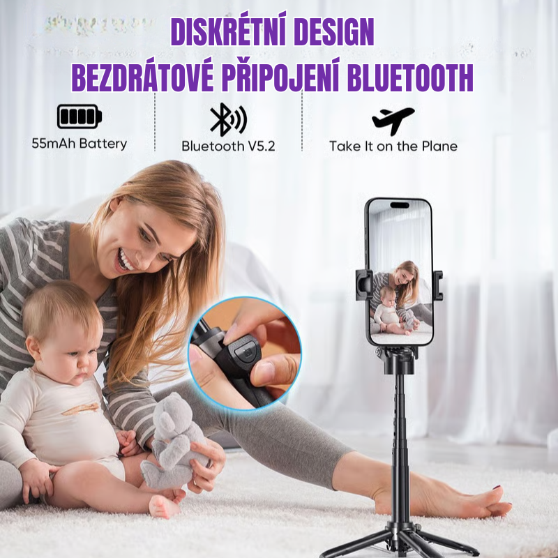 Pocketflex Mini Tripod 2025 📷 Stativ a selfie tyč 3 v 1 s dálkovým ovládáním Bluetooth pro zachycení nezapomenutelných okamžiků