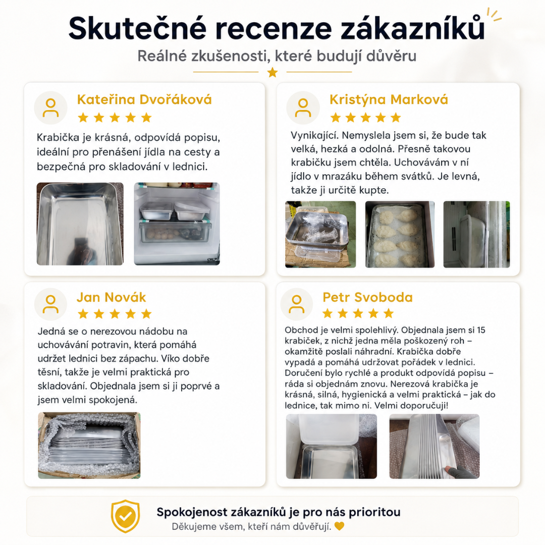 Nádoba z nerezové oceli 304 o objemu 2500 ml – Bezpečné a praktické řešení pro uchovávání potravin (25×20×6 cm)