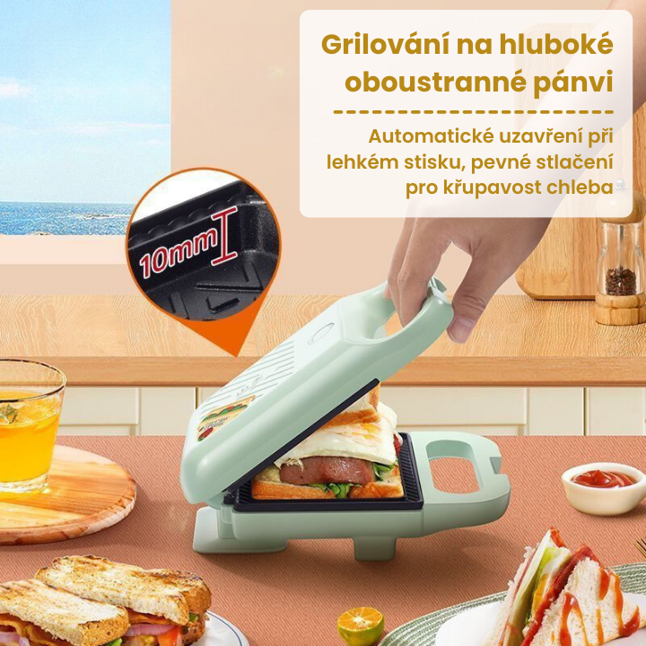 Kompaktní a nepřilnavý sendvičovač s výkonem 650W