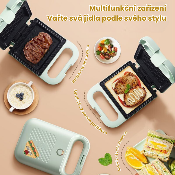 Kompaktní a nepřilnavý sendvičovač s výkonem 650W