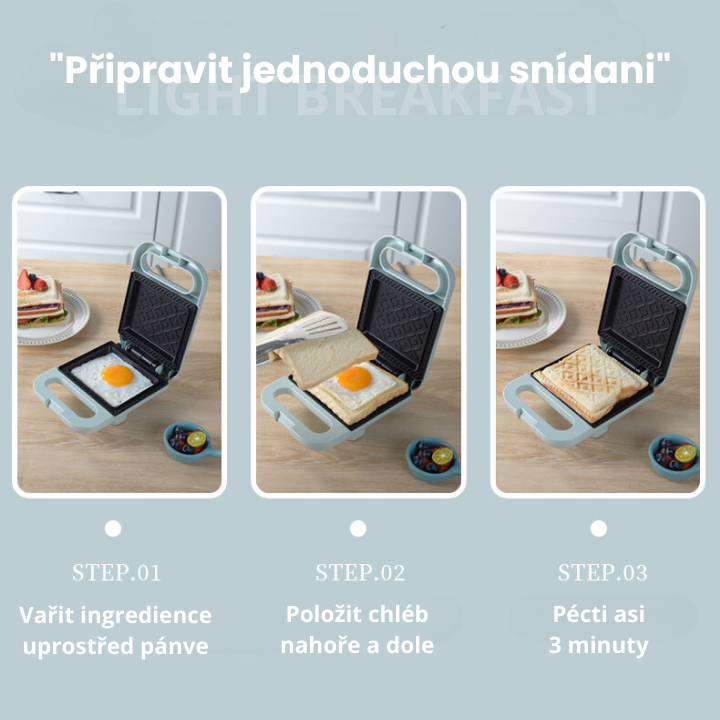 Kompaktní a nepřilnavý sendvičovač s výkonem 650W