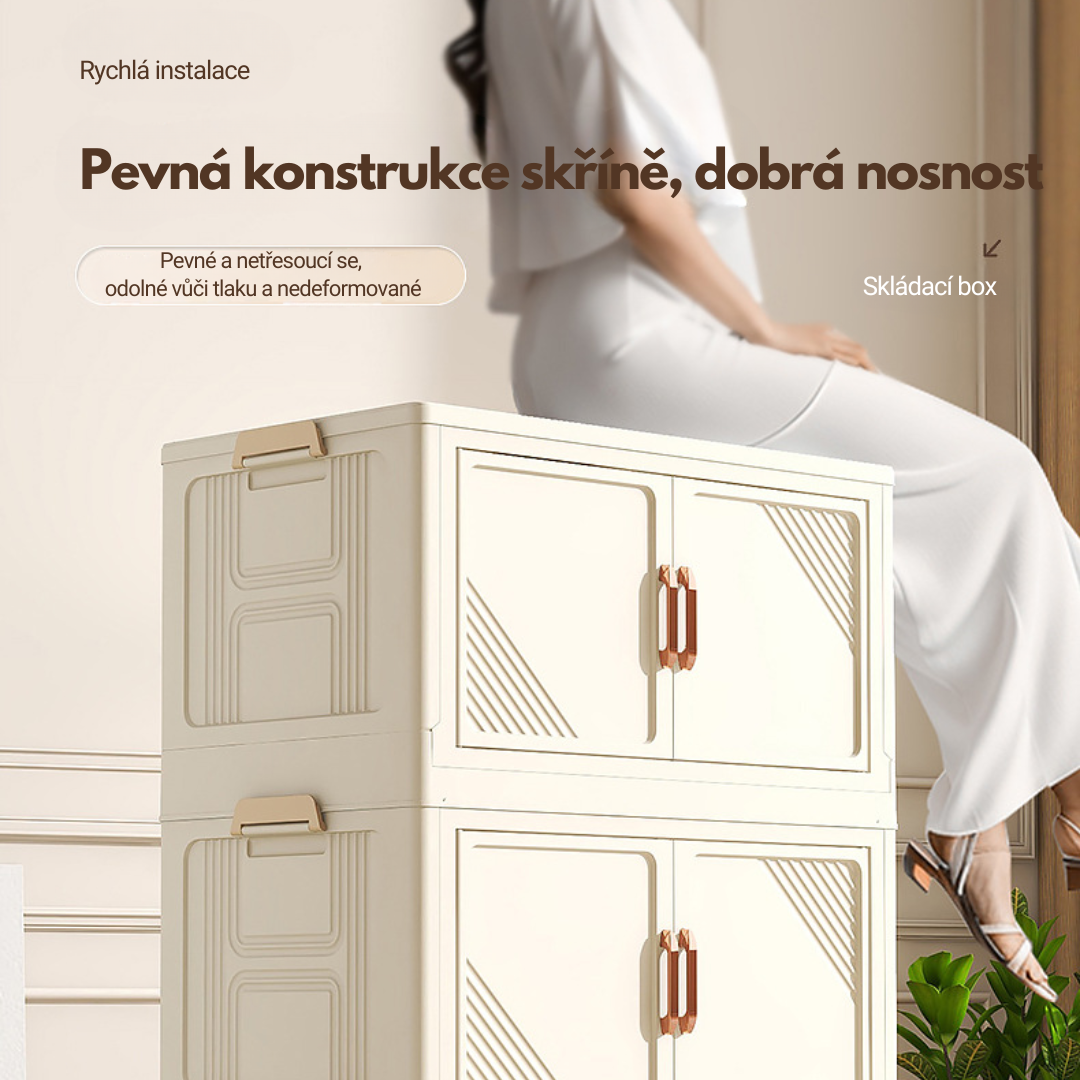 Multifunkční skříň s mnoha patry, velkou kapacitou, snadnou instalací a demontáží.