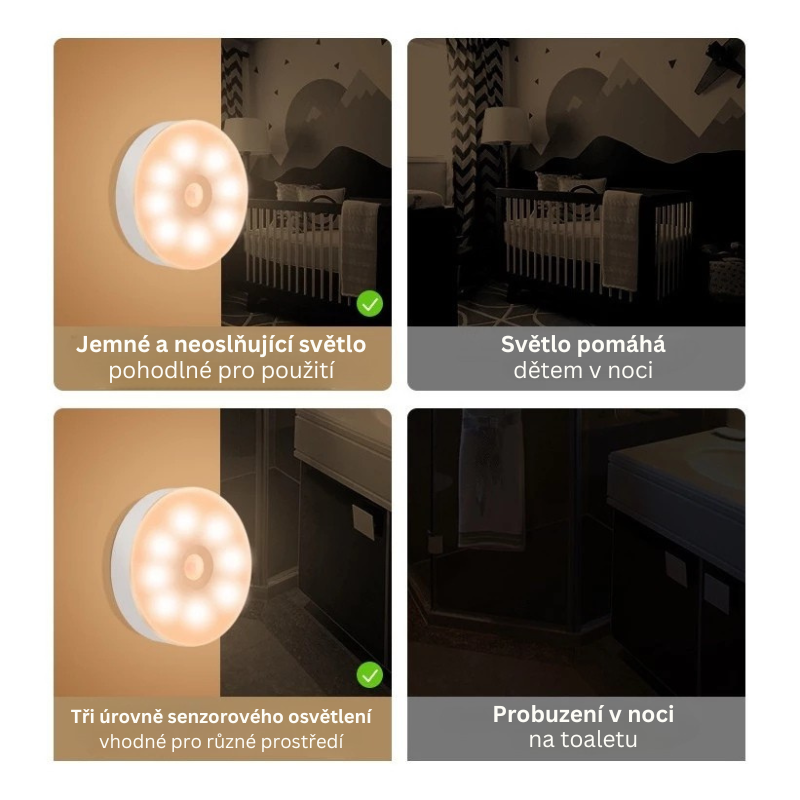 Chytré LED světlo s pohybovým senzorem – Automaticky se rozsvítí při pohybu, ideální do každého prostoru!