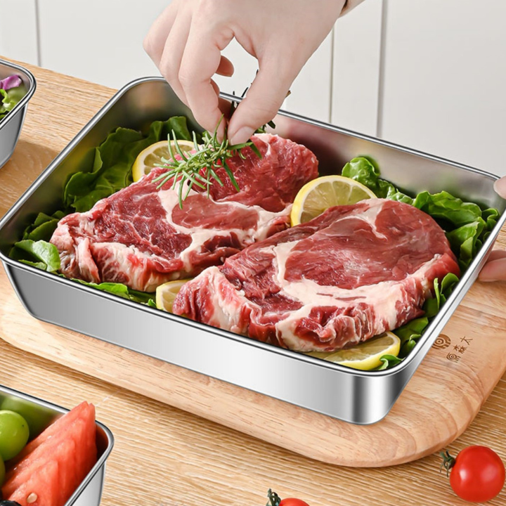 304 Krabice Na Víko Servírovacího Tácku Z Nerezové Oceli (22x15x6cm)