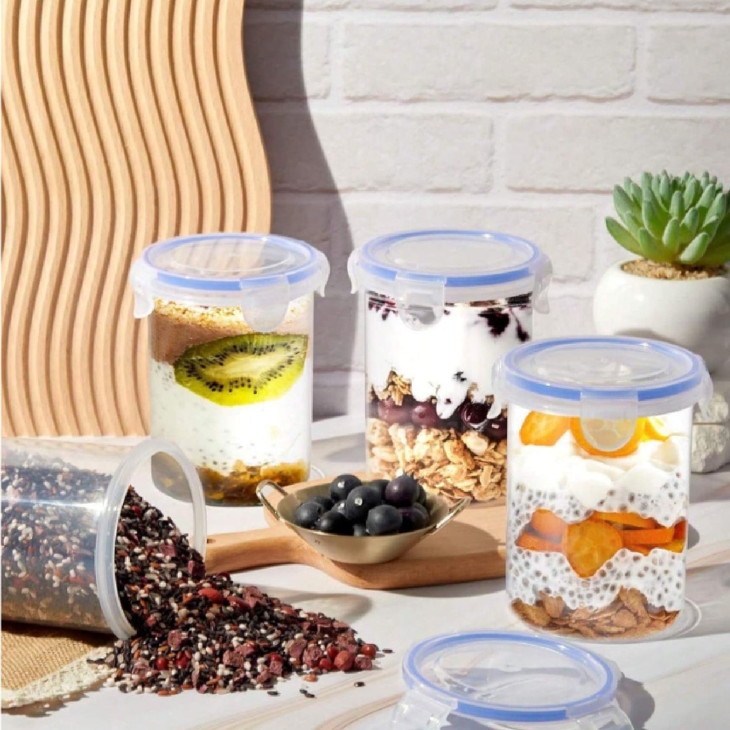Hermetická úložná nádoba na kuchyň, plastový kontejner na uchovávání potravin (1000 ml)