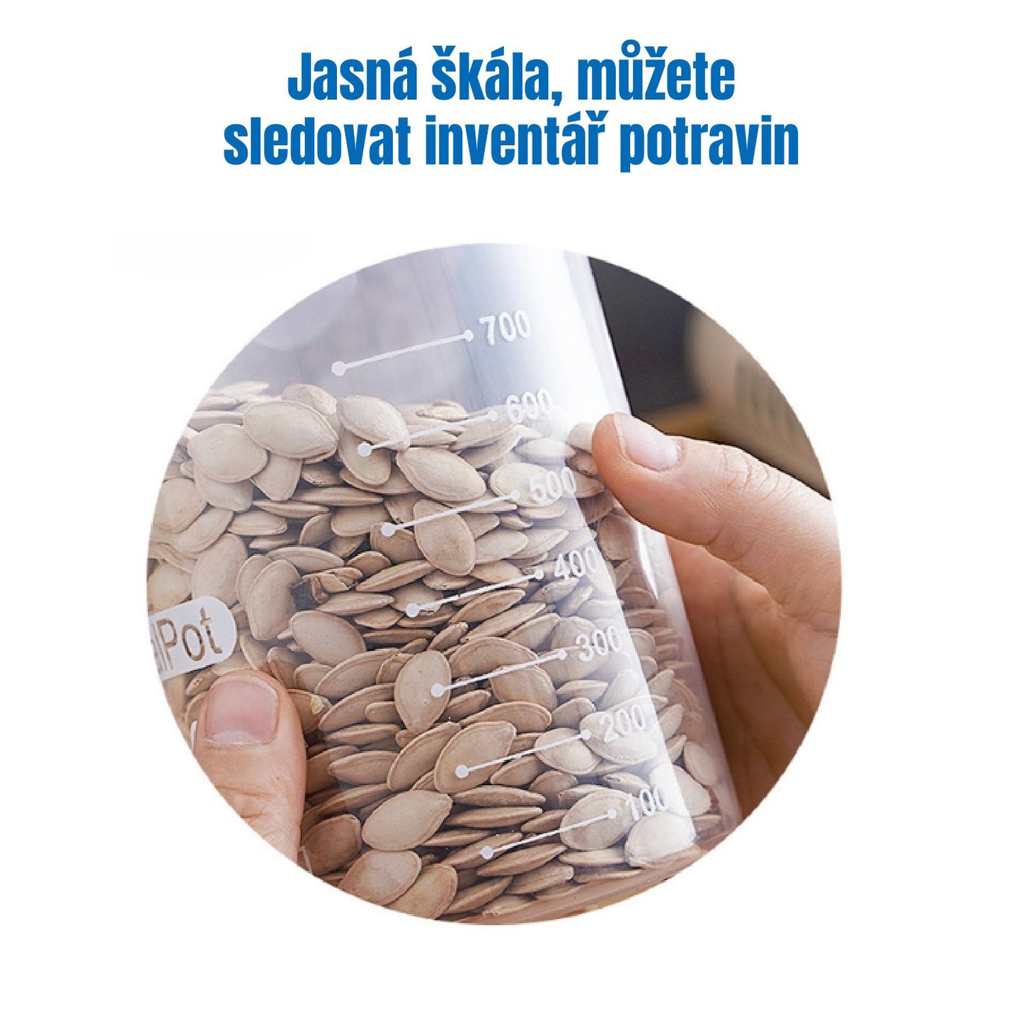 Hermetická úložná nádoba na kuchyň, plastový kontejner na uchovávání potravin (1000 ml)