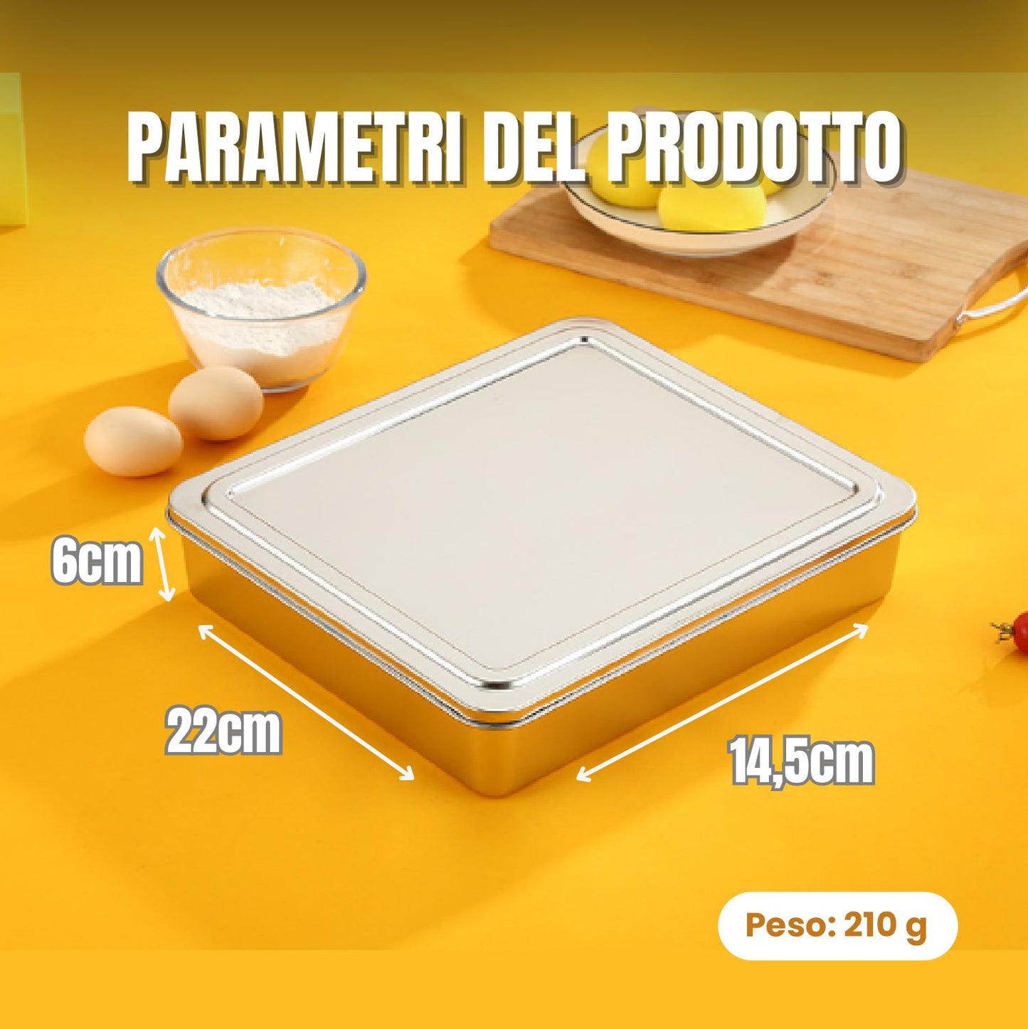 Praktická Nádoba Z Nerezové Oceli 304 S Víkem, Odolná A Snadno Se čistí (COVER22*15*6cm)