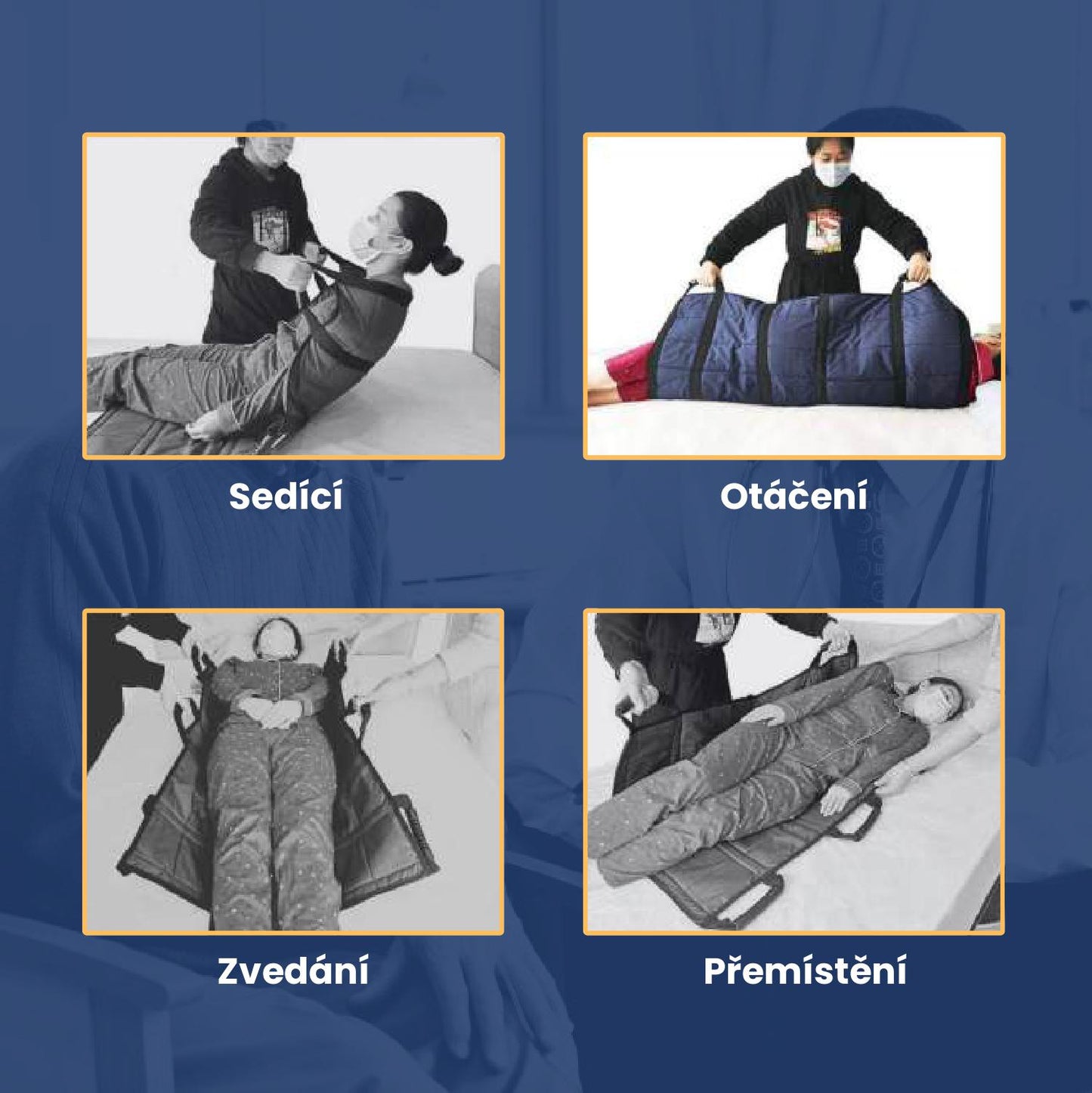 Přenosová Deska Pro Pacienty Se 6 Zesílenými Rukojetěmi, Multifunkční Lékařský Polštář Pro Postele, Seniory.