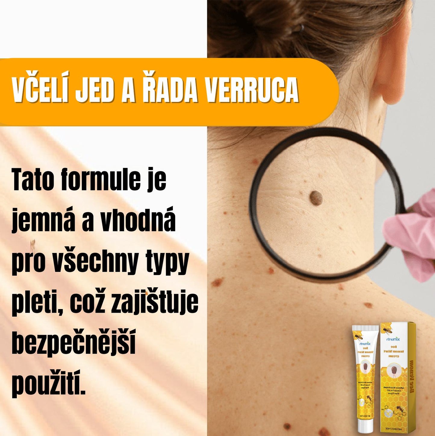 Přírodní Regenerační Krém S Včelím Jedem Pro Bezpečné Odstranění Bradavic Pro Všechny Typy Pleti.