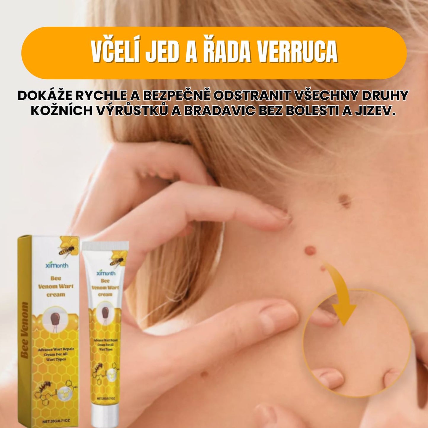 Přírodní Regenerační Krém S Včelím Jedem Pro Bezpečné Odstranění Bradavic Pro Všechny Typy Pleti.