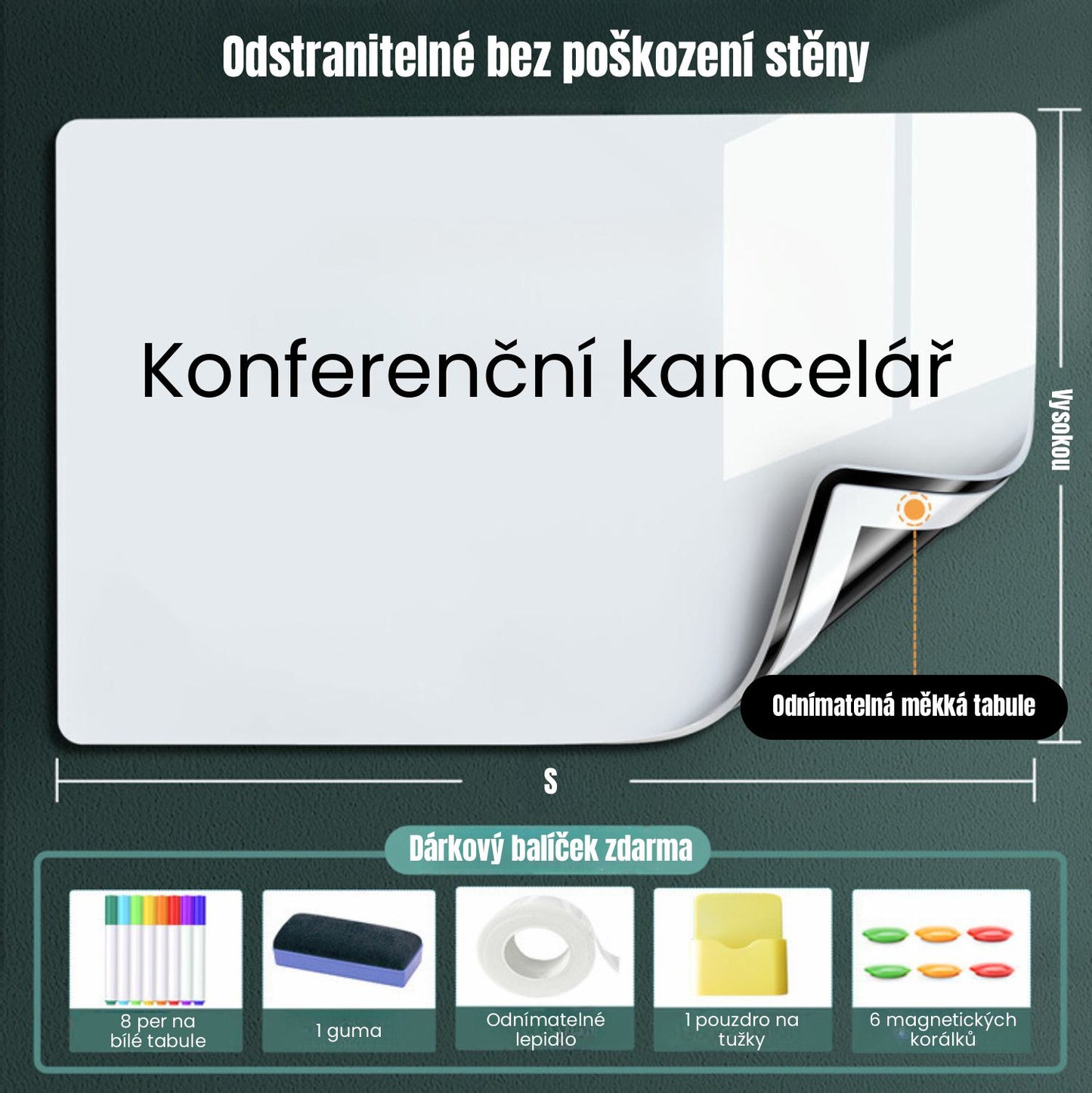 Magnetická Držící Fólie Na Zeď, Nálepka, Bílá Tabule, Malá Suchá Stíratelná Samolepicí Magnetická Bílá Tabule