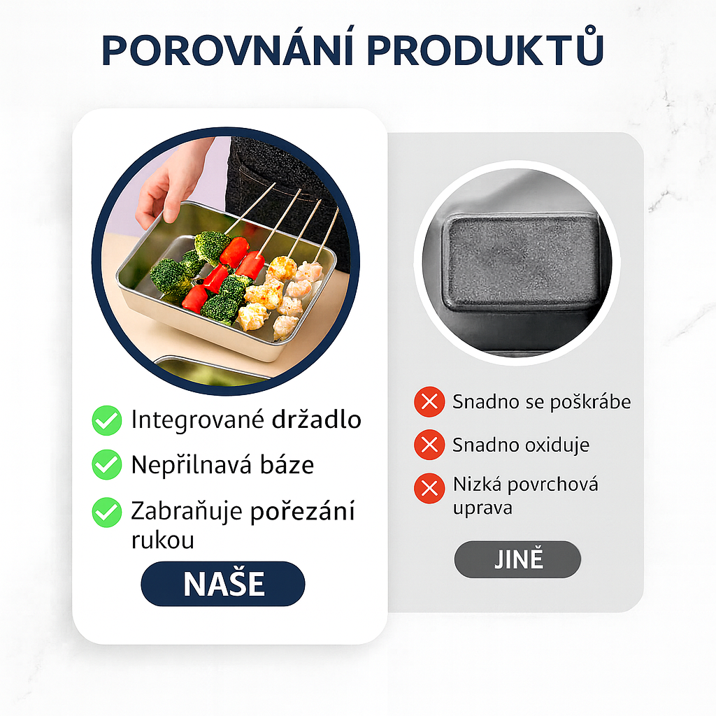 Kontejner z nerezové oceli 304 – Čerstvost až 1 měsíc (2,1 L – 25,2 × 19,7 × 5,7 cm) | Sleva 70%!