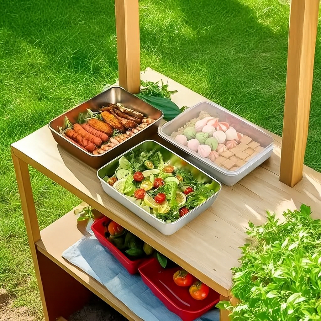 Kontejner z nerezové oceli 304 – Čerstvost až 1 měsíc (2,1 L – 25,2 × 19,7 × 5,7 cm) | Sleva 70%!