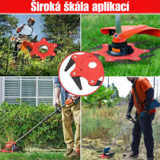 Ocelová hlava sekačky na trávu se 6 zuby (včetně příslušenství)