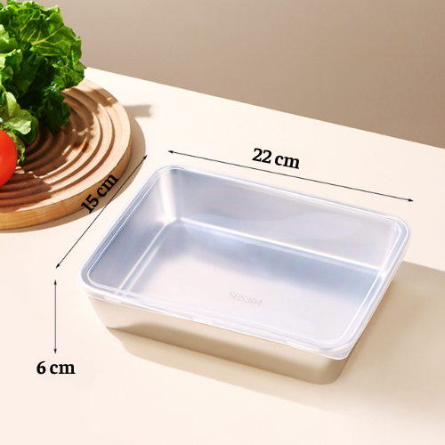 304 Krabice Na Víko Servírovacího Tácku Z Nerezové Oceli (22x15x6cm)