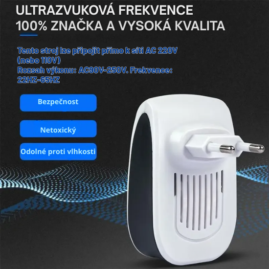 Elektronický ultrazvukový odpuzovač hmyzu, proti komárům, myším, švábům, odpuzovač hmyzu dle standardů EU