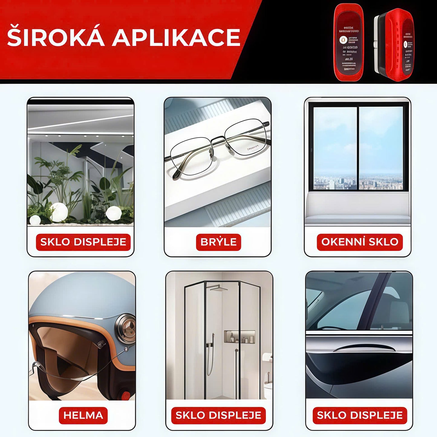 Kartáček na čištění autoskel s nano povlakem proti prachu a vodě