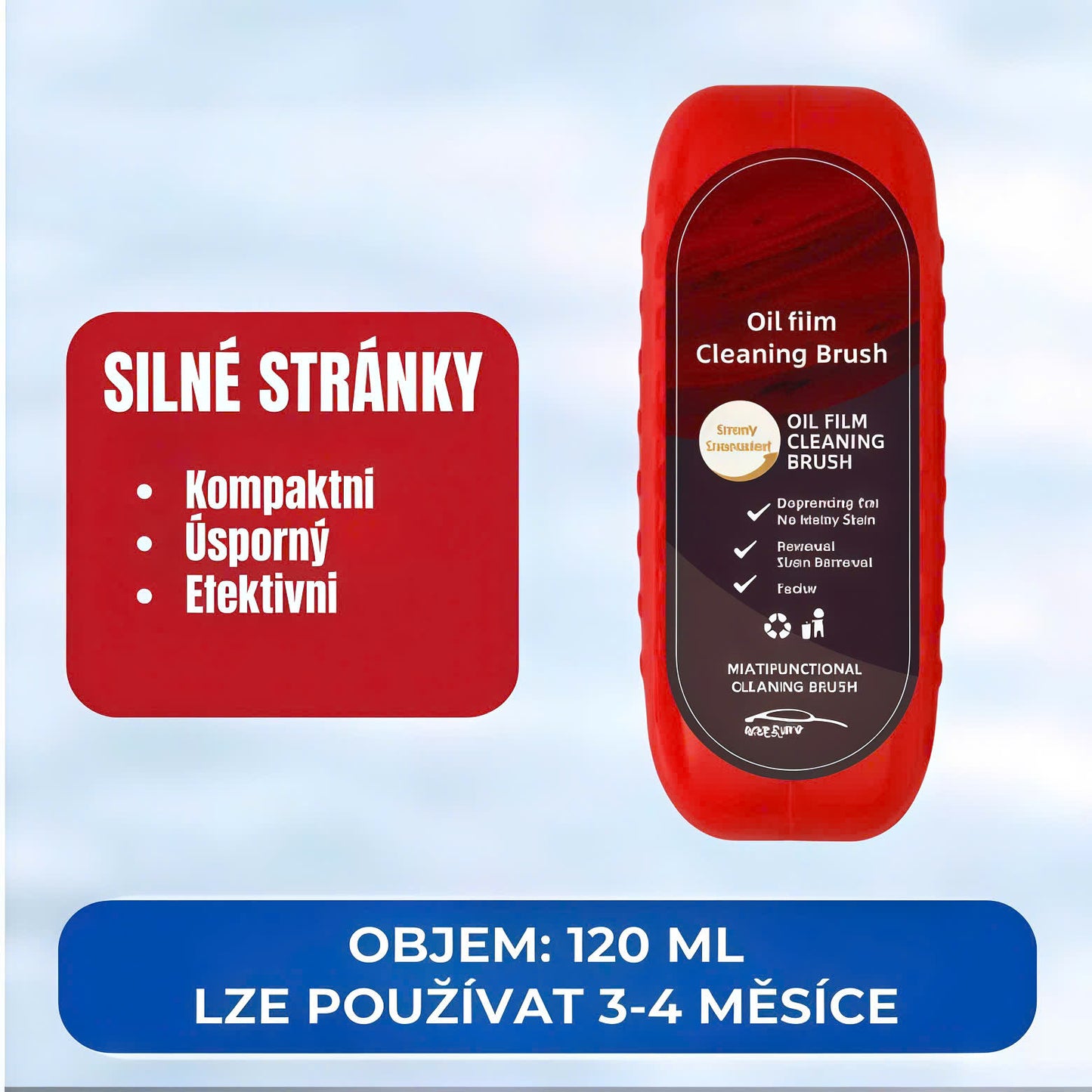Kartáček na čištění autoskel s nano povlakem proti prachu a vodě