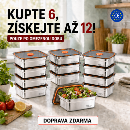 SLEVA 70% | Nádoba na potraviny z nerezové oceli 316 s vakučním víkem – 1000 ml (19*13,5*5,5cm) (nový)