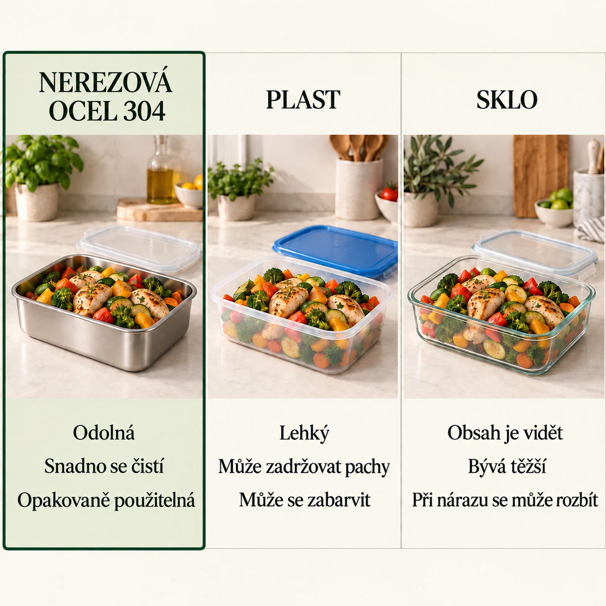 SLEVA 70 % + 6 KUSŮ ZDARMA | Dózy z nerezové oceli 304, 2400 ml
