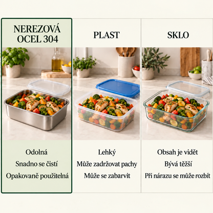 SLEVA 70 % + 6 KUSŮ ZDARMA | Dózy z nerezové oceli 304, 2400 ml