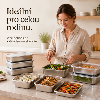 SLEVA 70 % + 6 KUSŮ ZDARMA | Dózy z nerezové oceli 304, 2400 ml