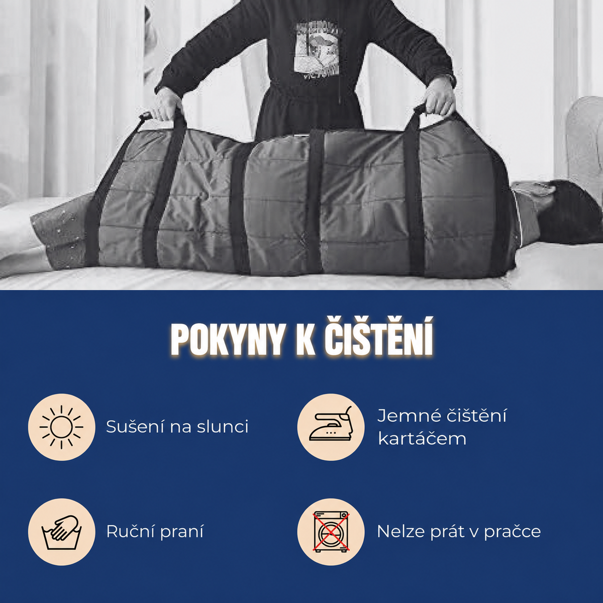 Podložka pro přesun pacientů se 6 zesílenými madly, víceúčelová zdravotnická podložka pro lůžko a seniory