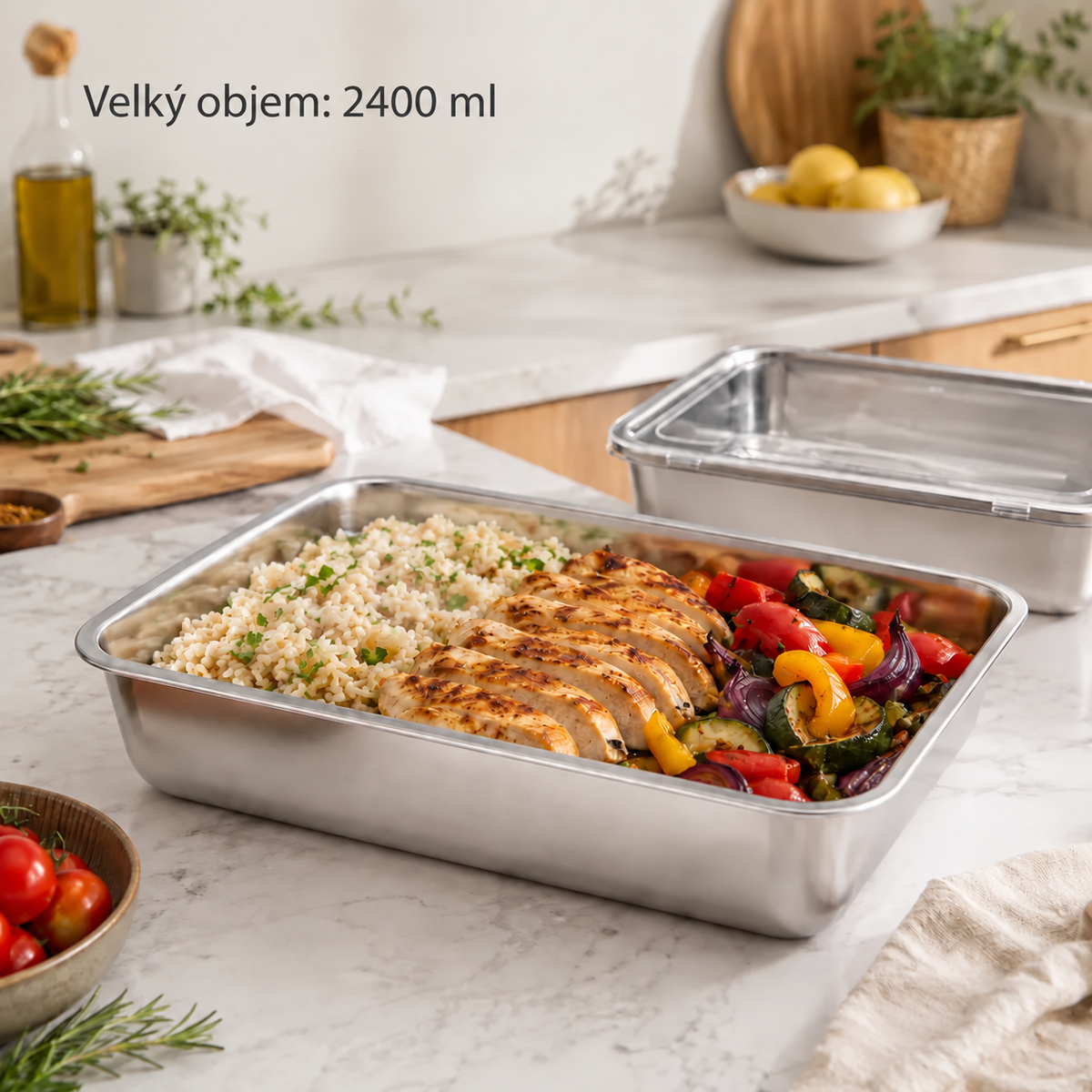 SLEVA 70 % + 6 KUSŮ ZDARMA | Dózy z nerezové oceli 304, 2400 ml