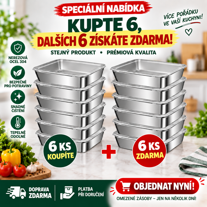 Nabídka: kupte 6 nerezových dóz a dalších 6 získáte zdarma