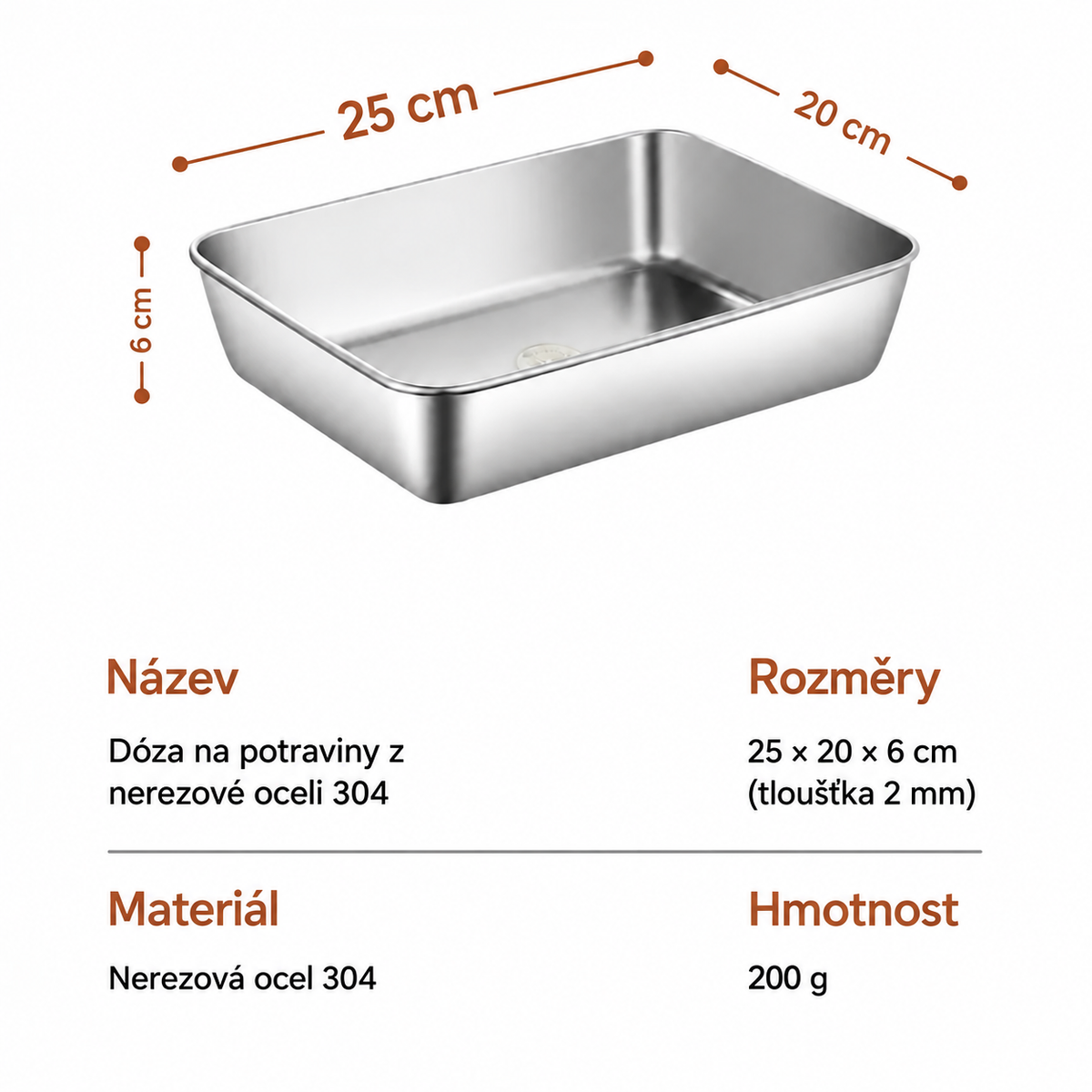 SLEVA 70 % + 6 KUSŮ ZDARMA | Dózy z nerezové oceli 304, 2400 ml