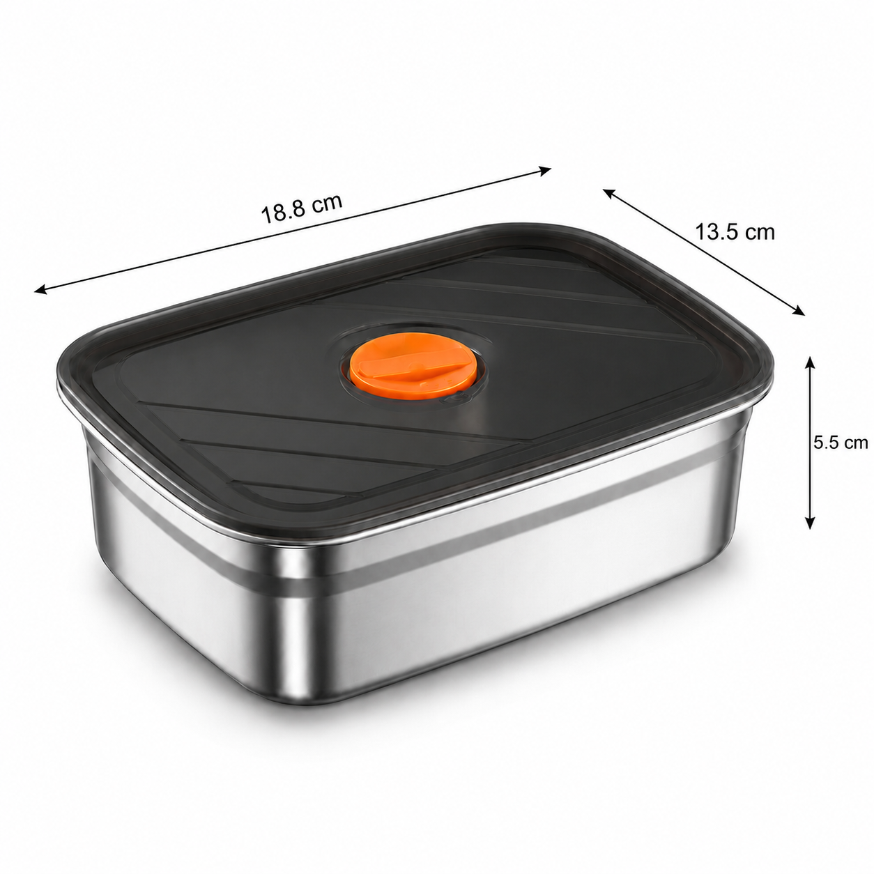Sada 3 316 nerezových nádob s antibakteriálním vakuovým víkem (19*13,5*5,5cm)