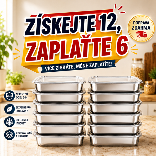 [🎁ZÍSKEJTE 12, ZAPLAŤTE 6] Potravinové Dózy Z Nerezové Oceli 304 - 2000ML