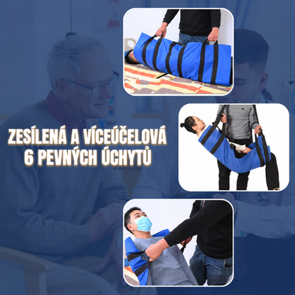 Podložka pro přesun pacientů se 6 zesílenými madly, víceúčelová zdravotnická podložka pro lůžko a seniory
