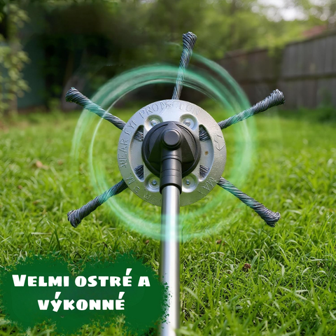 Žací hlava se 6 noži vyrobená z vysoce kvalitní oceli: odstraní všechny druhy plevele