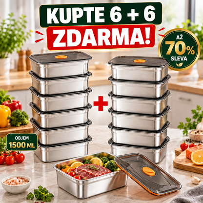 Antibakteriální Vakuová Nádoba Na Potraviny Z Nerezové Oceli, Velká Velikost 1500ml (19x4x8 cm)