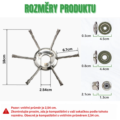 Hlava Sekačky Má 6 Pletených Ramen Z Odolného Ocelového Drátu