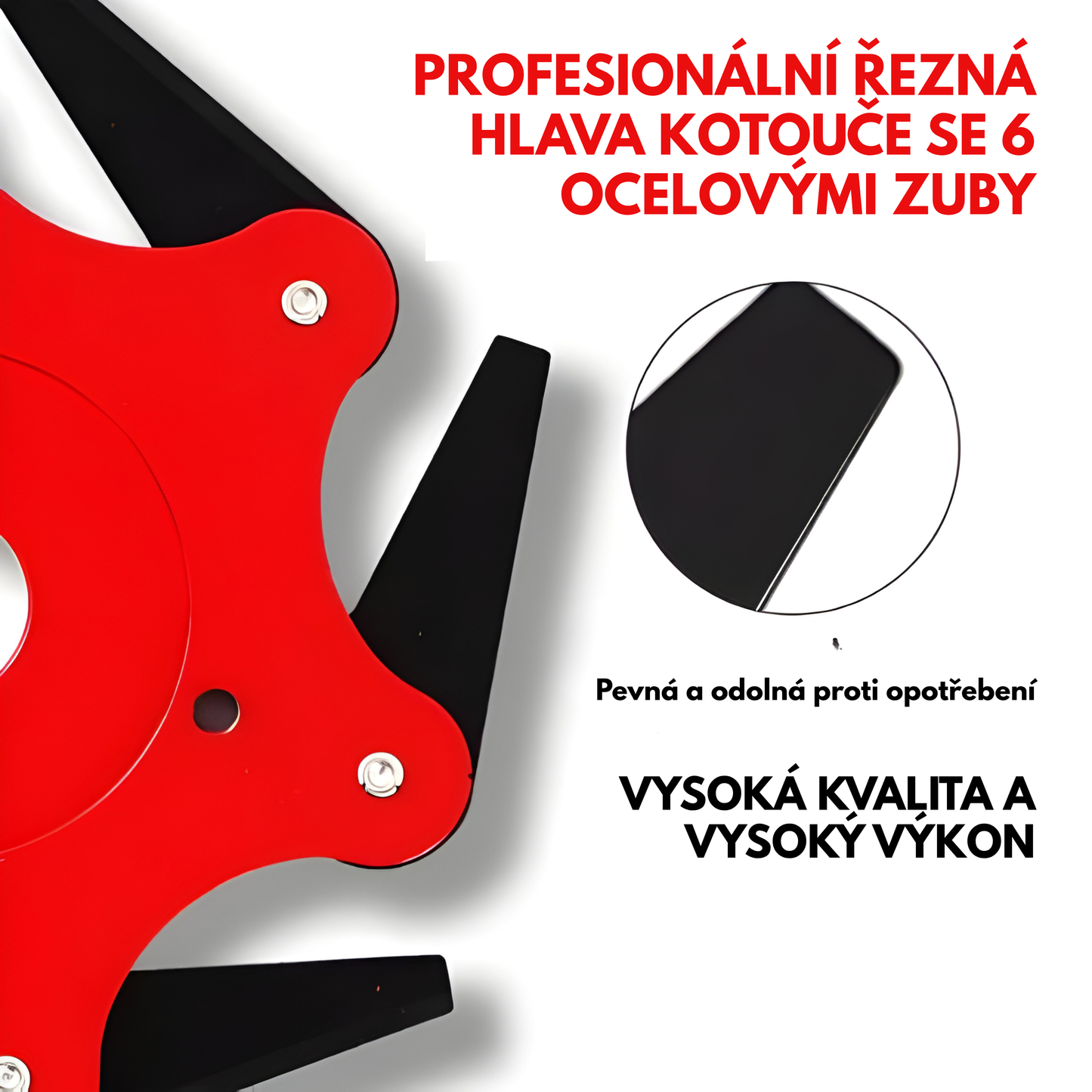 Žací kotouč na trávu se 6 ocelovými zuby (včetně příslušenství)
