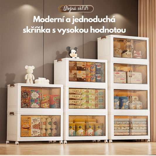 Multifunkční skříň s mnoha patry, velkou kapacitou, snadnou instalací a demontáží.