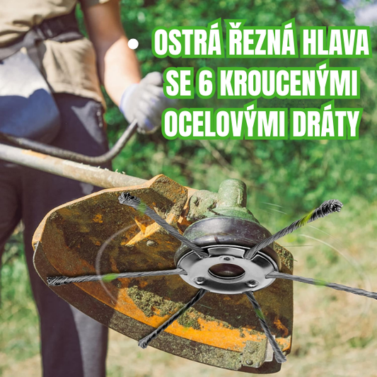 Sleva 70 % | Čepel sekačky na trávu se 6 břity, vysokorychlostní ocelová hlavice na sekání trávy, víceúčelový zahradnický nástroj, odolný ruční nástroj na odstraňování plevele, příslušenství pro úpravu zahrady a trávníku