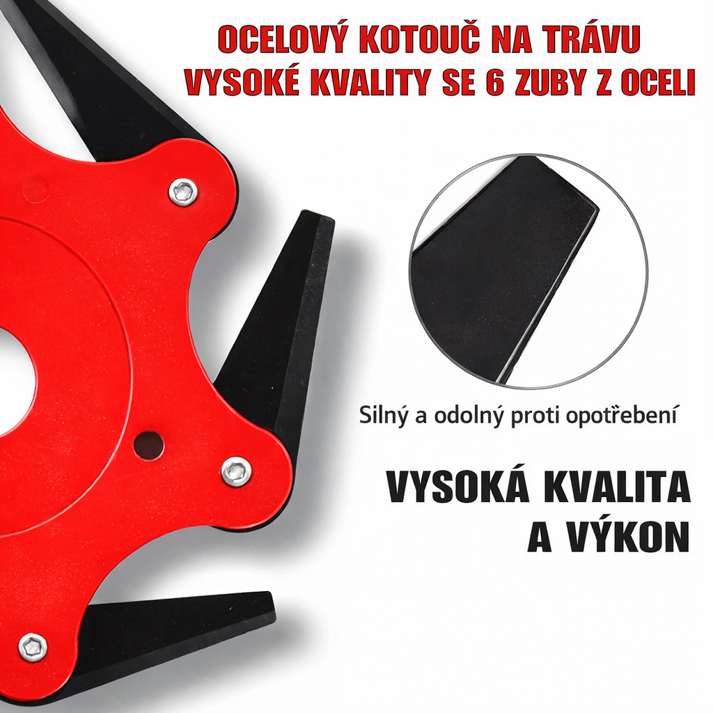 Výkonný ocelový kotouč se 6 zuby – sada s příslušenstvím