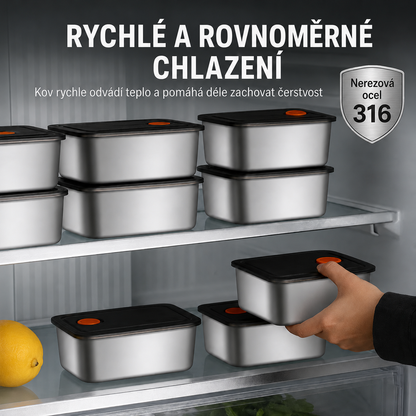 🎁 12 za cenu 6 | Prémiové nerezové dózy 316 s těsnicím víkem