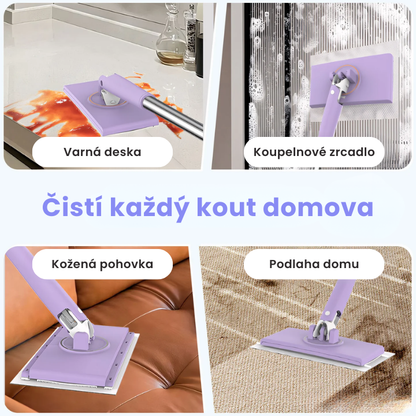 Mini mop s výměnným hadříkem, design rukojeti pro tlačení a tažení s jednorázovým ručníkem