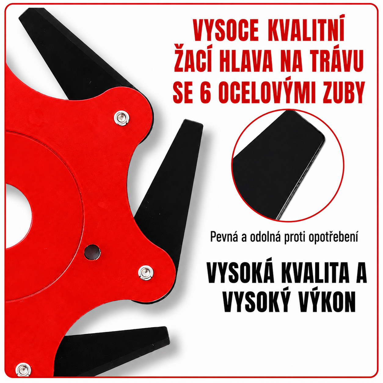 6zubá ocelová žací hlava pro vyžínač (včetně příslušenství)