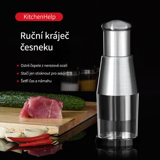 KitchenHelp™ Nerezová sekáčka na česnek, cibuli, zázvor, chilli a ovoce